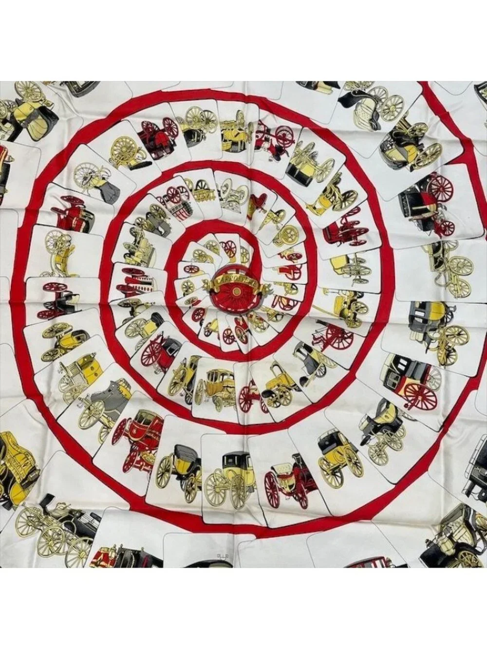 Hermes Carre 90 Large Scarf Shawl Silk Soie White